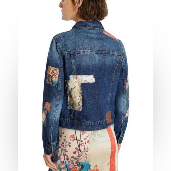 DESIGUAL Boho patchwork jean jacket. Size 4 - Picture 8 of 14